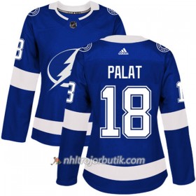 Dame Ishockey Tampa Bay Lightning Tröja Ondrej Palat 18 Adidas 2017-2018 Blå Authentic